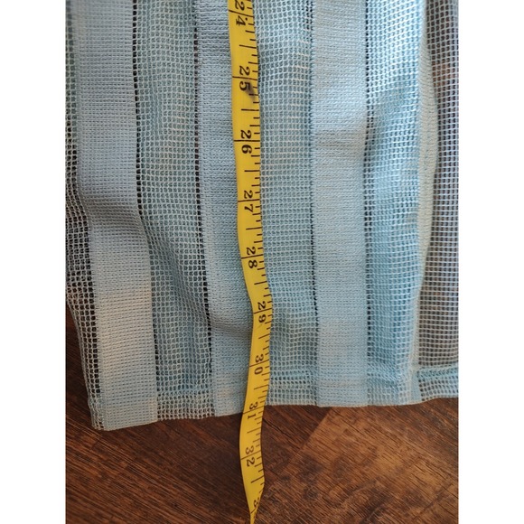 The Clothing Company Light Aqua Blue Lace Striped Overlay Midi Dress Size Large - Picture 12 of 13